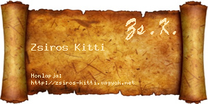 Zsiros Kitti névjegykártya